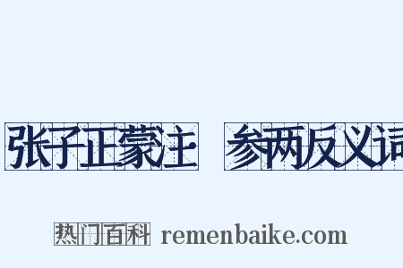 张子正蒙注·参两反义词是什么意思的图片